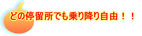 どの停留所でも乗り降り自由!!